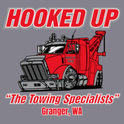 Hooked Up - Triblend Short Sleeve Crew - Grey Design
