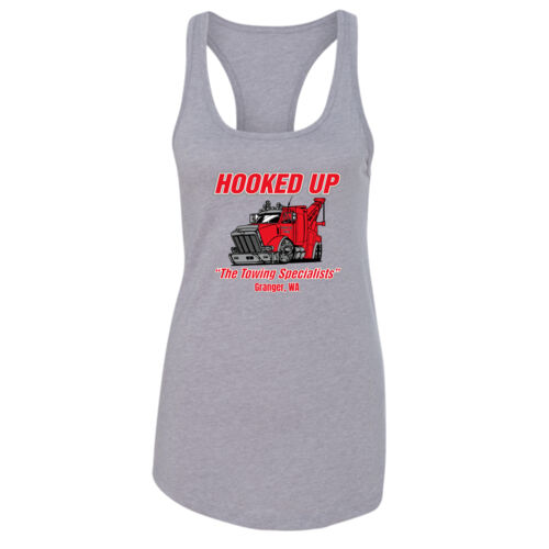 Hooked Up - Women's Ideal Racerback Tank - Grey Thumbnail