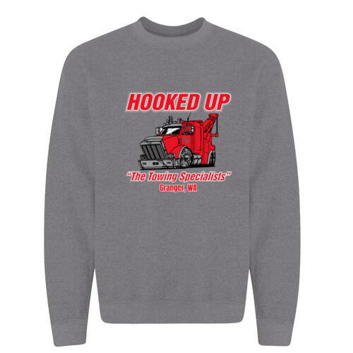 Hooked Up - Heavy Blend Crewneck Sweatshirt - Grey Thumbnail