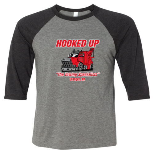 Hooked Up - Toddler Three-Quarter Sleeve Baseball Tee - Grey Thumbnail