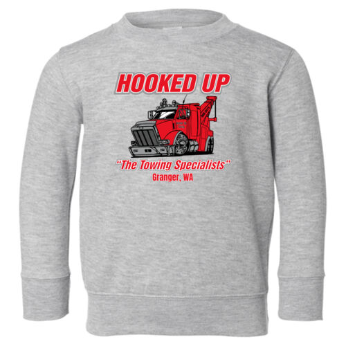 Hooked Up - Toddler Fleece Crewneck Sweatshirt - Grey Thumbnail