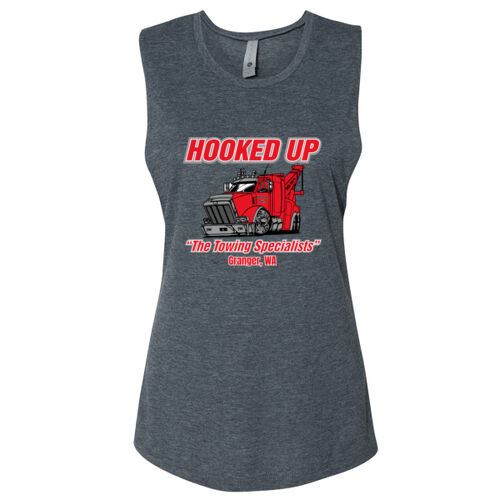Hooked Up - Women's Festival Muscle Tank - Grey Thumbnail