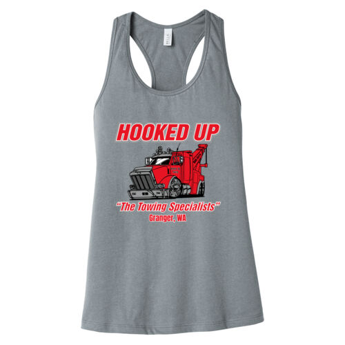 Hooked Up - Women's Jersey Racerback Tank - Grey Thumbnail