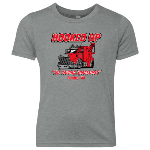 Hooked Up - Youth Triblend Crew - Black Thumbnail