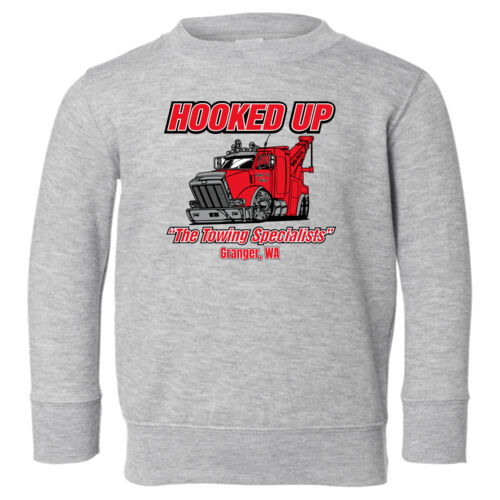 Hooked Up - Toddler Fleece Crewneck Sweatshirt - Black Thumbnail