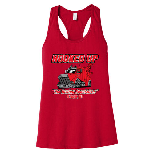 Hooked Up - Women's Jersey Racerback Tank - Black Thumbnail